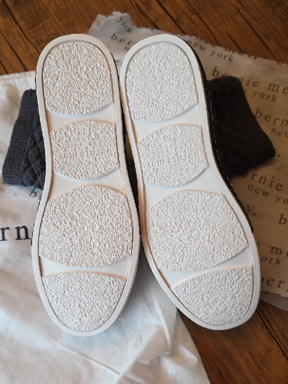 bernie mev. Quilted Knit Slip-On Sneakers in Charcoal Gray - Picture 5 of 5